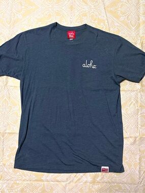 ALOHA Collection Navy Short Sleeve Crew Neck T‑Shirt